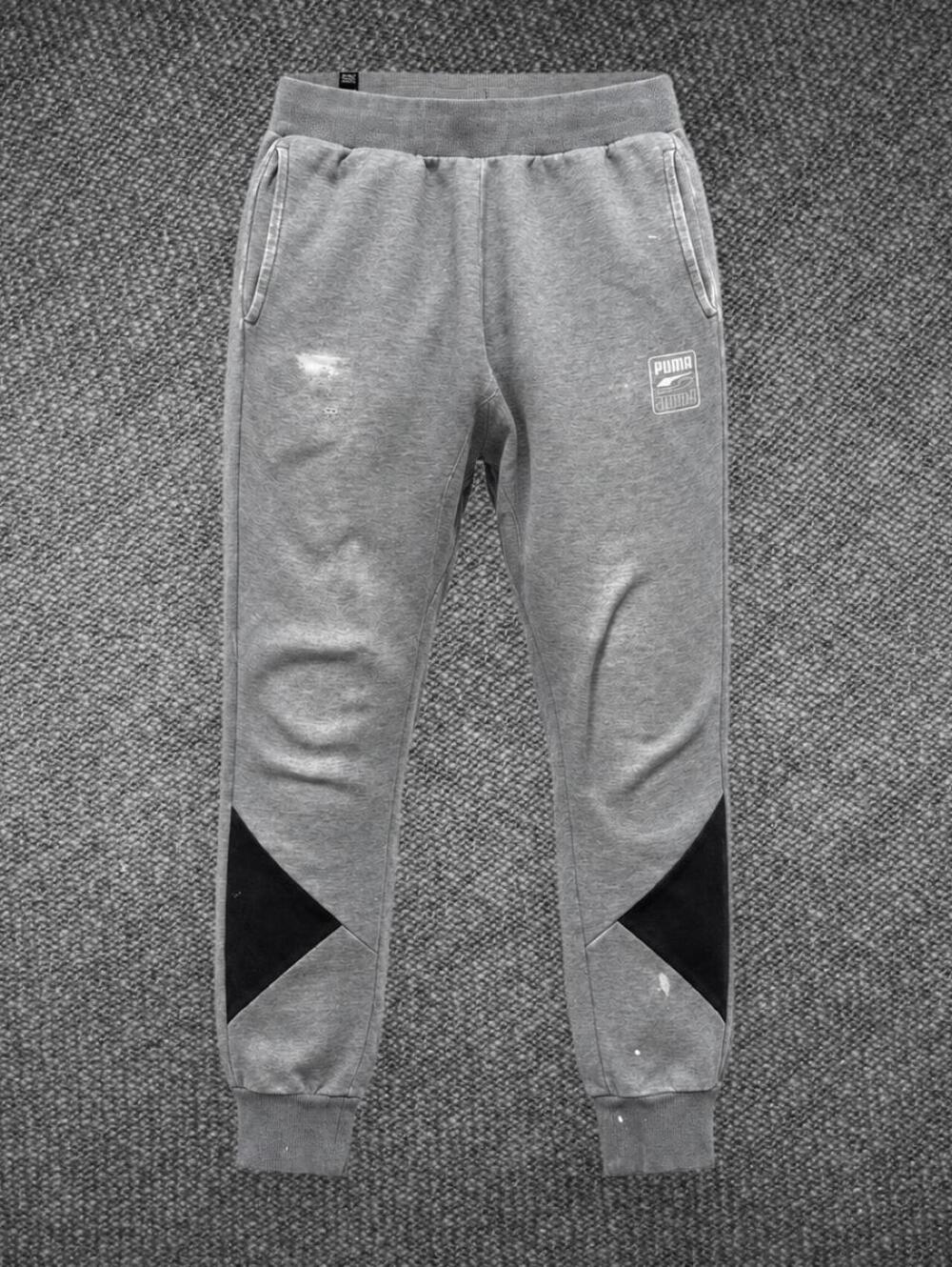 Puma Gray Colorblock Jogger Sweatpants Men’s Medium
